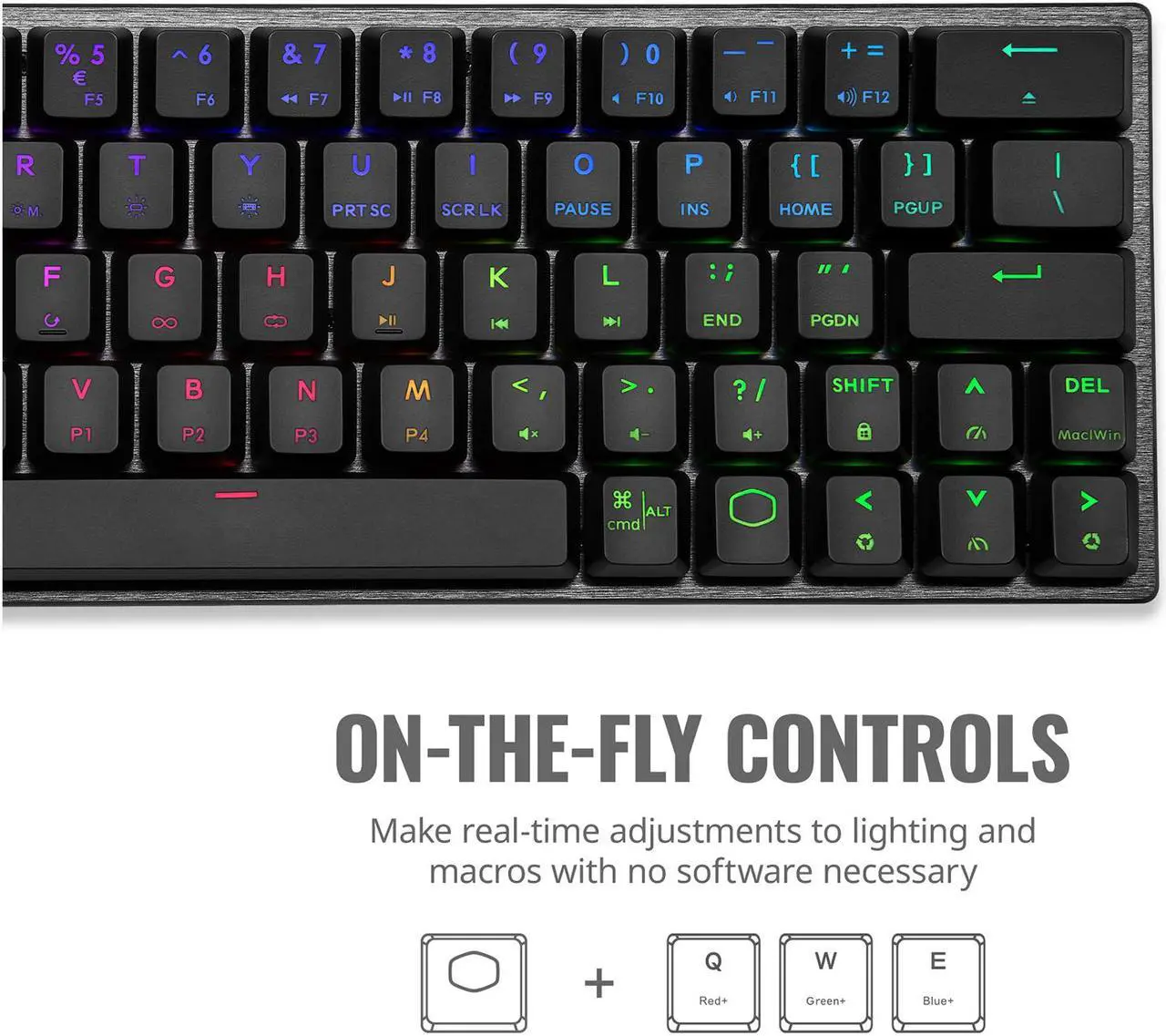 Alt view image 5 of 9 - Cooler Master SK622 Wireless 60% Mechanical Keyboard with Low Profile Red Switches, New and Improved Keycaps, and Brushed Aluminum Design