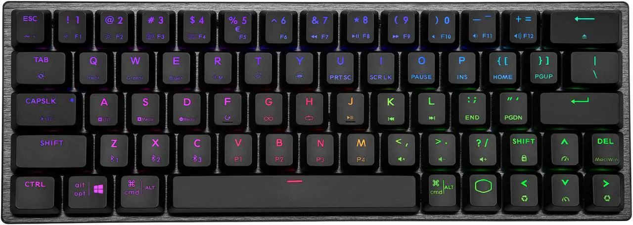 Alt view image 7 of 9 - Cooler Master SK622 Wireless 60% Mechanical Keyboard with Low Profile Red Switches, New and Improved Keycaps, and Brushed Aluminum Design