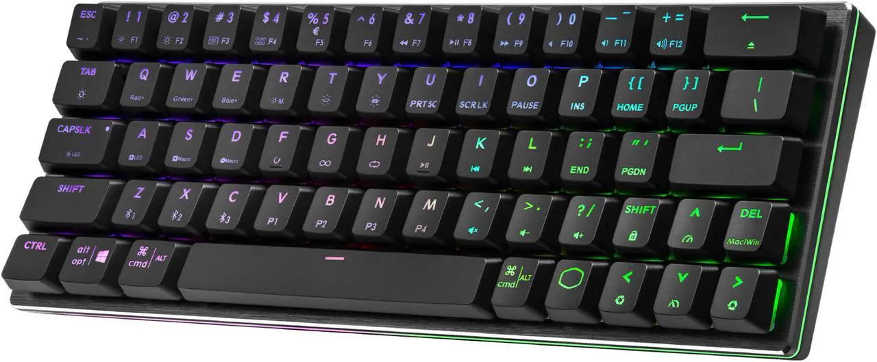 Alt view image 8 of 9 - Cooler Master SK622 Wireless 60% Mechanical Keyboard with Low Profile Red Switches, New and Improved Keycaps, and Brushed Aluminum Design