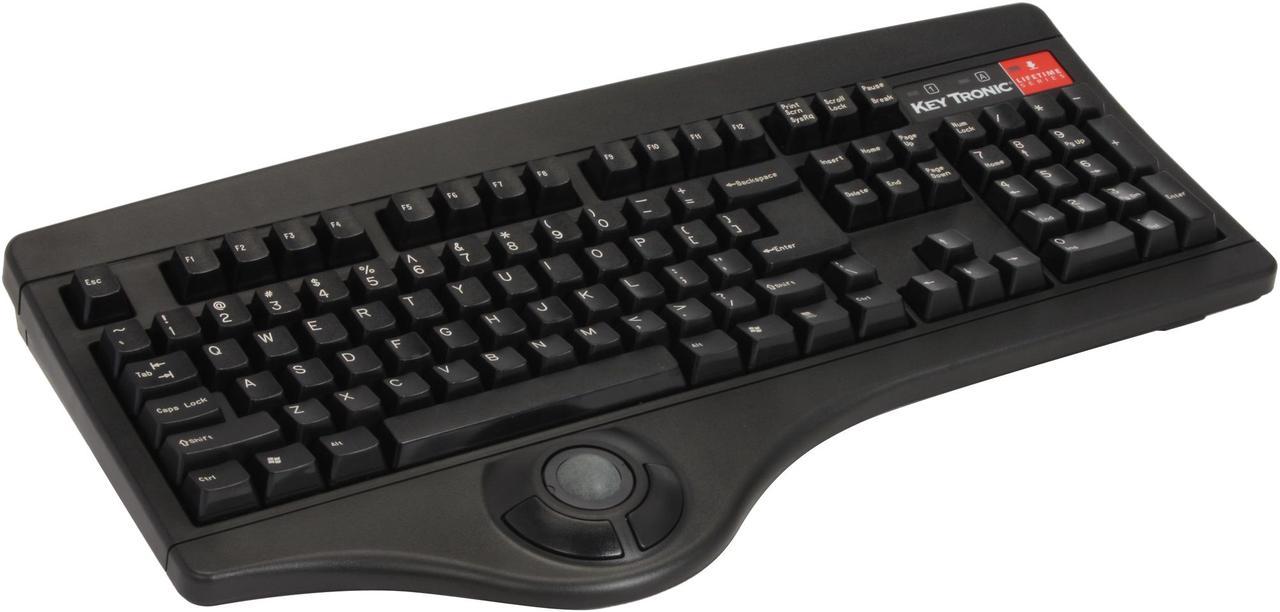 KeyTronic TRACKBALL-U2 Black 104 Normal Keys USB Wired Keyboard with Integrated Trackball