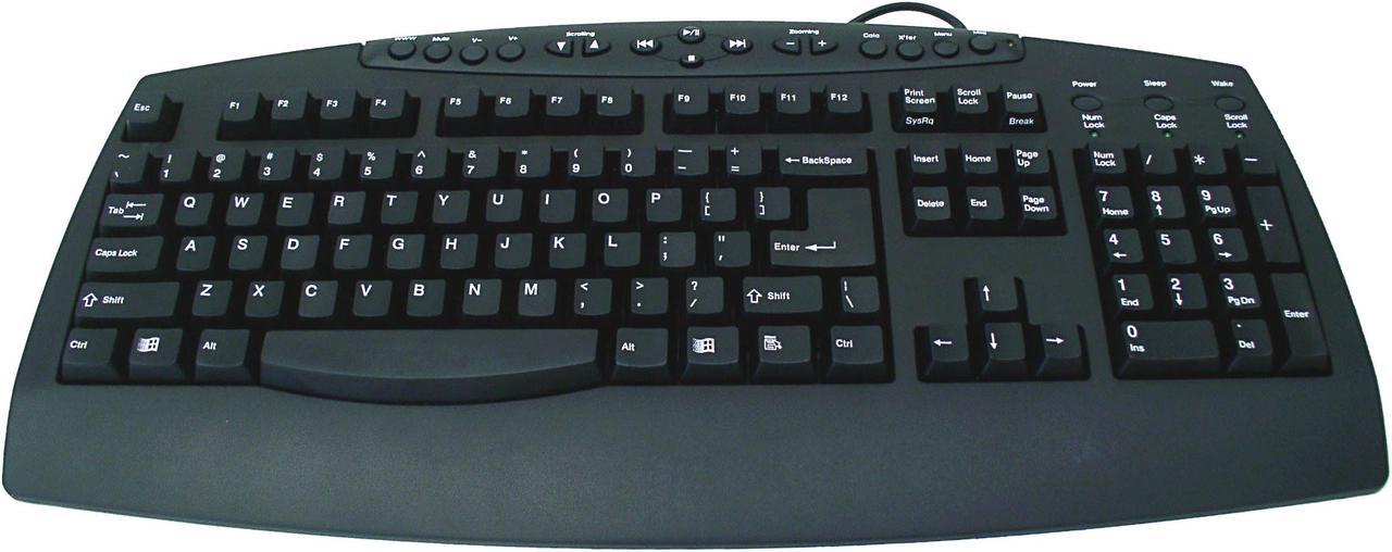 ORtek MCK-800 USB Black 107 Normal Keys 19 Function Keys USB Wired Standard Keyboard