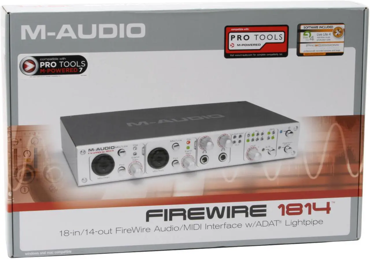 Alt view image 5 of 5 - M-AUDIO FireWire 1814 18-in-14-out FireWire Audio-MIDI Interface w/ADAT Lightpipe