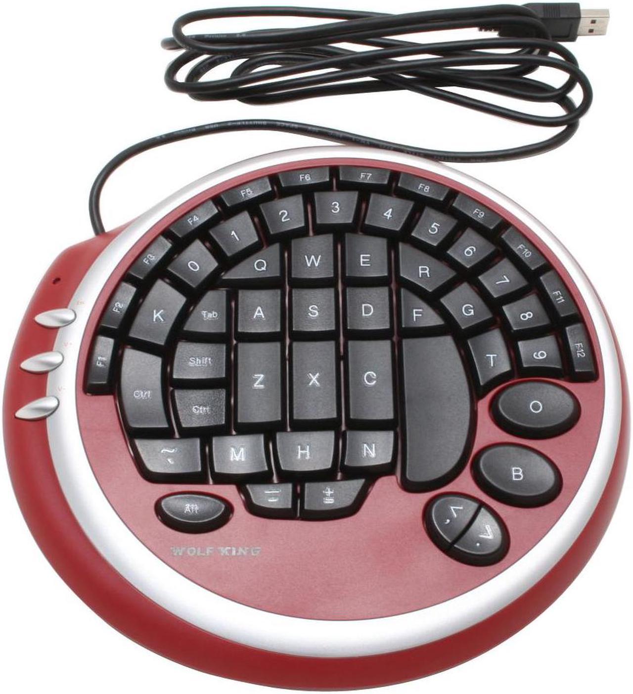 Alt view image 2 of 3 - WOLF KING Warrior DK2388URD Red/Black 55 Normal Keys USB Gaming Keyboard