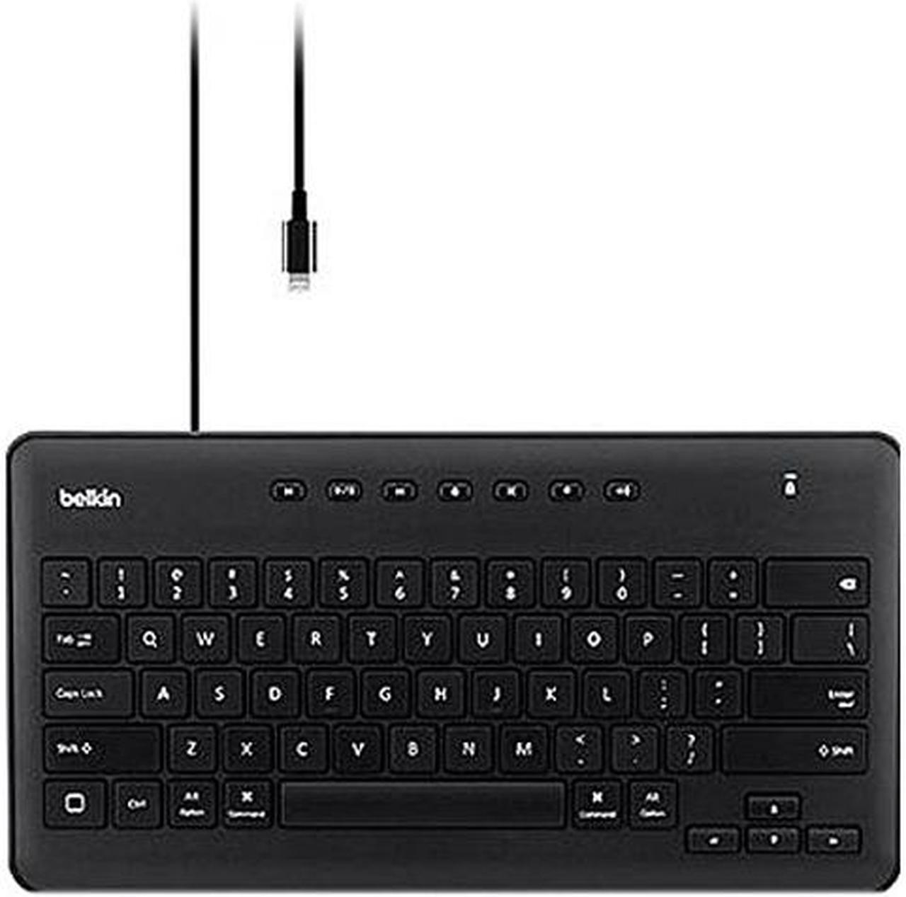 BELKIN B2B124 Black Wired Slim Secure Keyboard for iPad with Lightning Connector