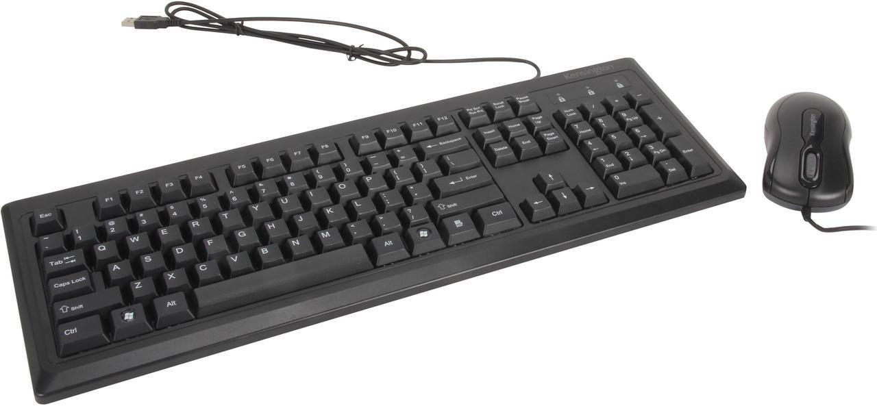 Kensington K72436AM Black 104 Normal Keys USB Wired Standard Keyboard for Life Desktop Set