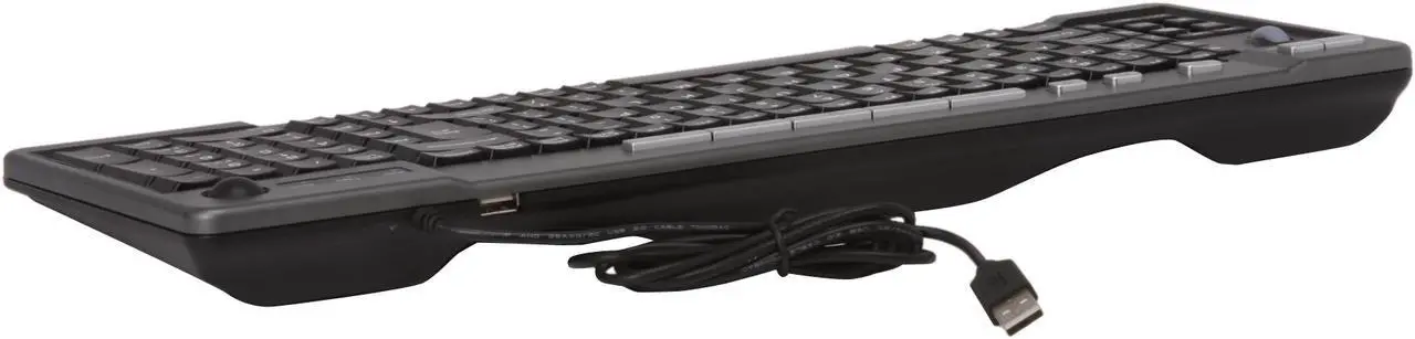 Alt view image 3 of 4 - X-Gene 01028 Gray & Black 104 Normal Keys 23 Function Keys USB Wired Standard Optical Trackball Keyboard