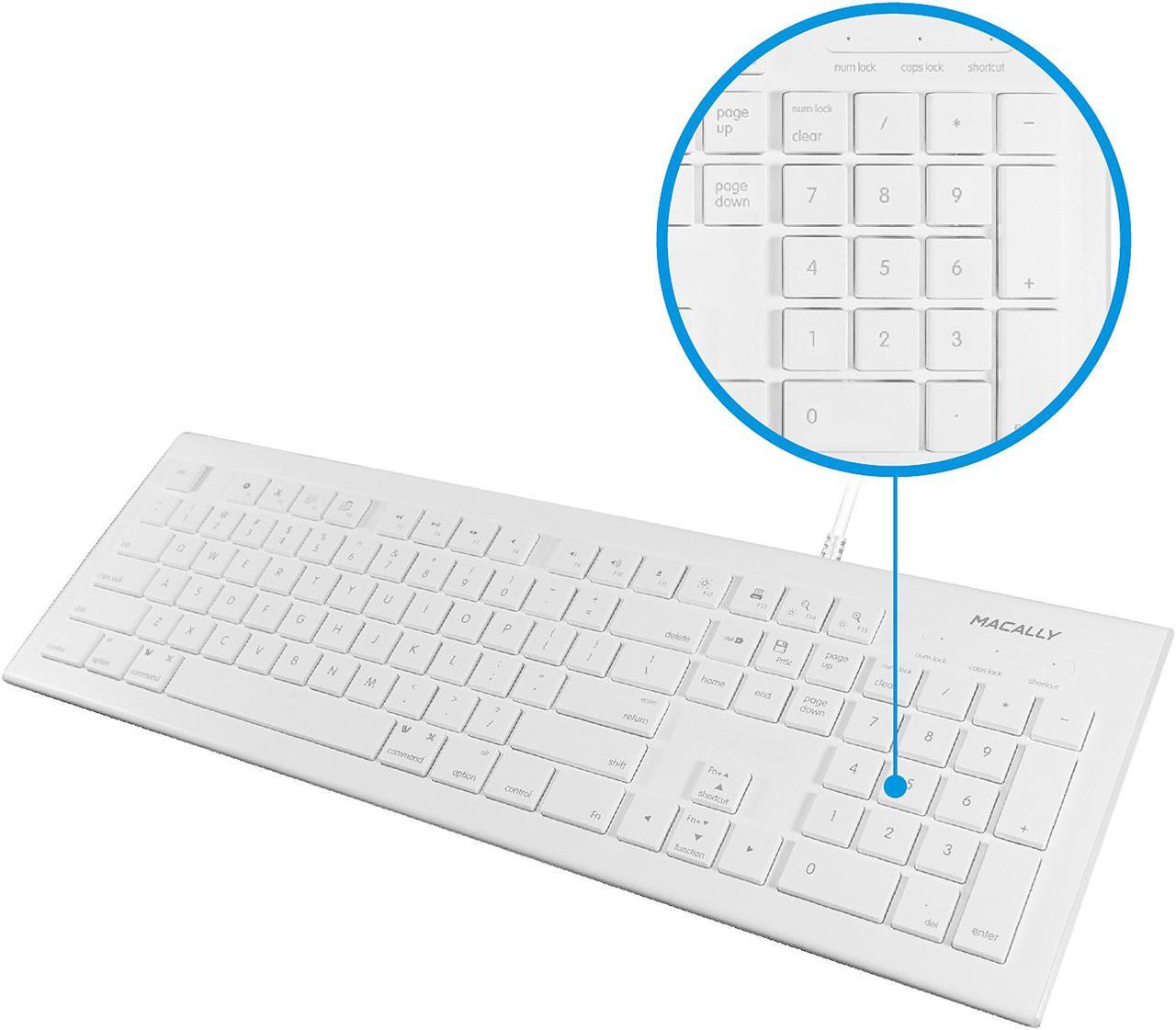 Alt view image 5 of 8 - Macally 103 Key Full-Size USB Keyboard with Short-Cut Keys