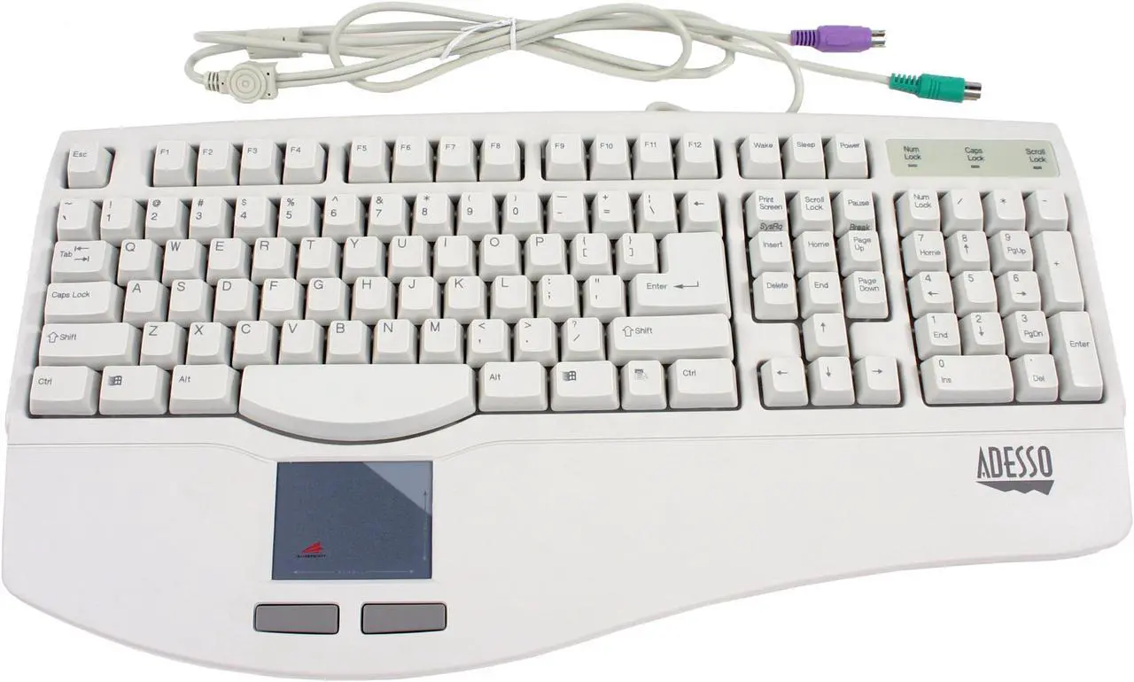 Main image of ADESSO WKB-120 White 107 Normal Keys PS/2 Standard Keyboard with Glidepoint Touchpad