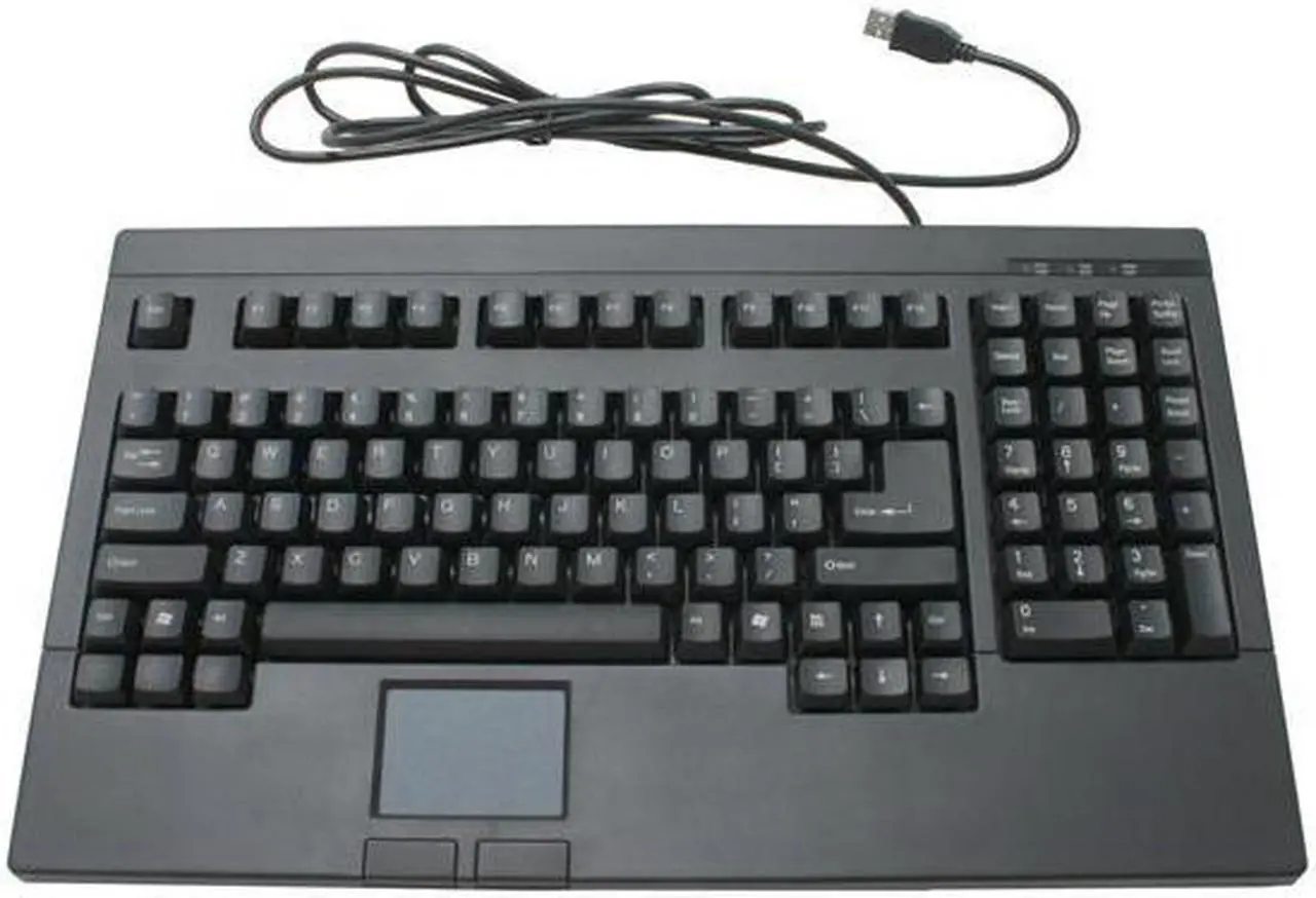 Alt view image 2 of 3 - Adesso ACK-730UB EasyTouch USB Rackmount Size Keyboard with touchpad (Black)