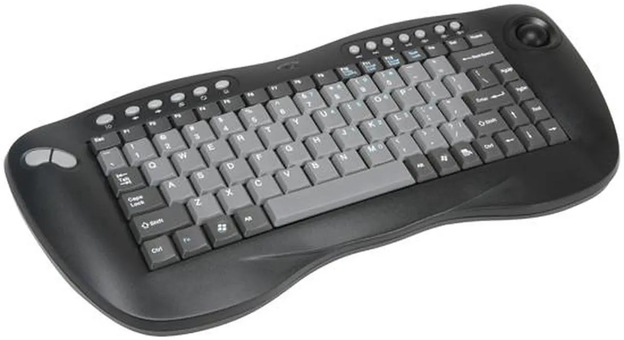 Main image of ADESSO WKB-3000UB Black 86 Normal Keys 13 Function Keys 2.4 GHz RF Wireless Mini Keyboard w/Optical Trackball