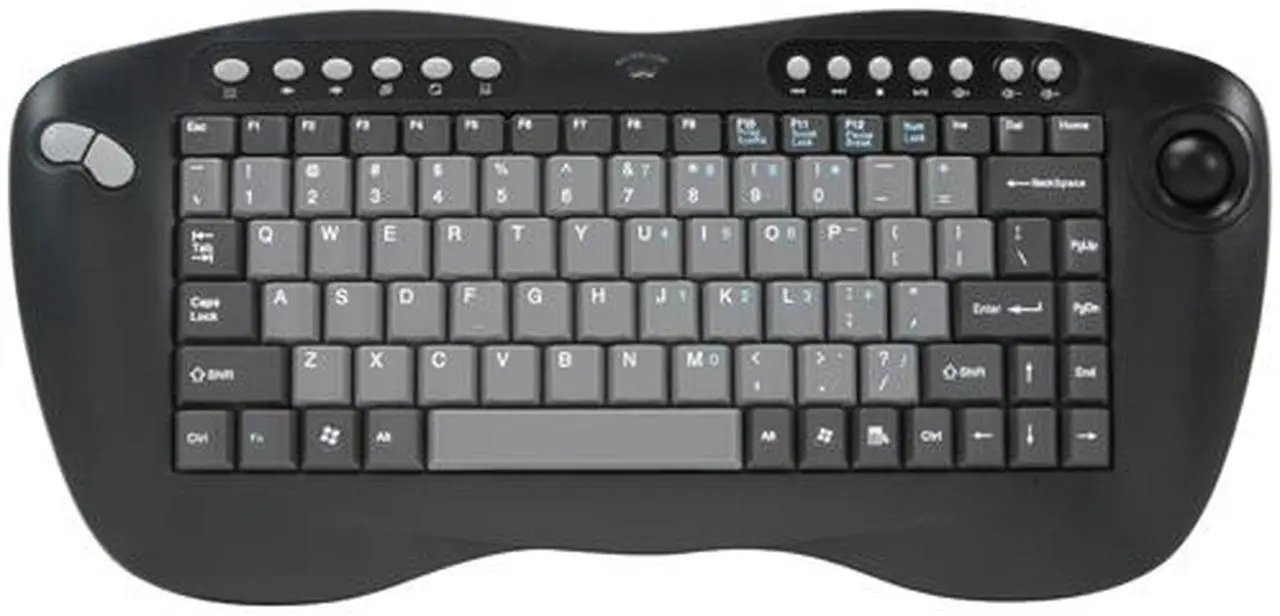 Alt view image 2 of 4 - ADESSO WKB-3000UB Black 86 Normal Keys 13 Function Keys 2.4 GHz RF Wireless Mini Keyboard w/Optical Trackball