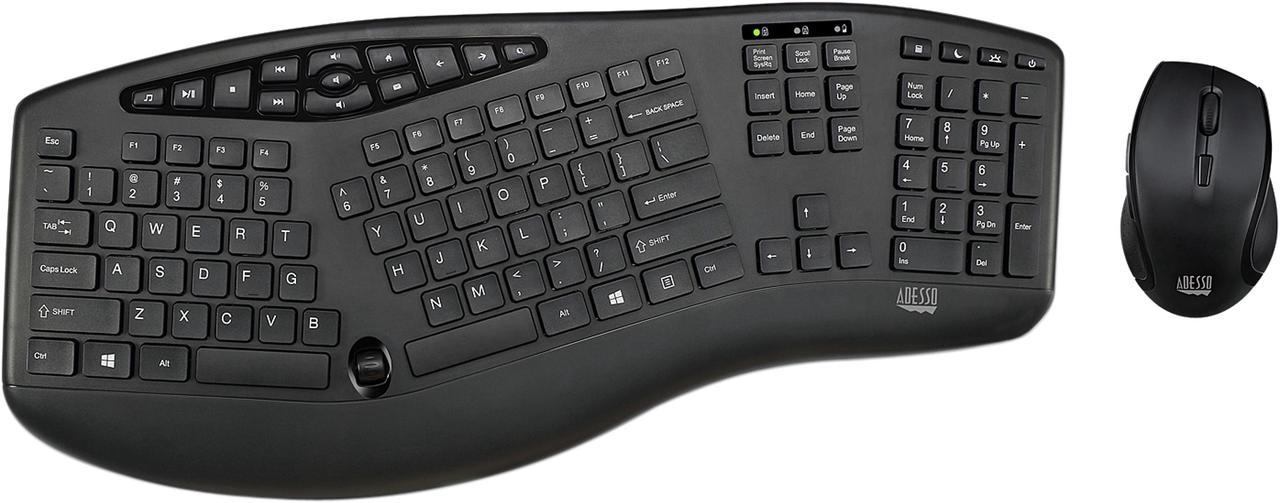 ADESSO TruForm Media 1600 – Wireless Ergonomic Keyboard and Optical Mouse