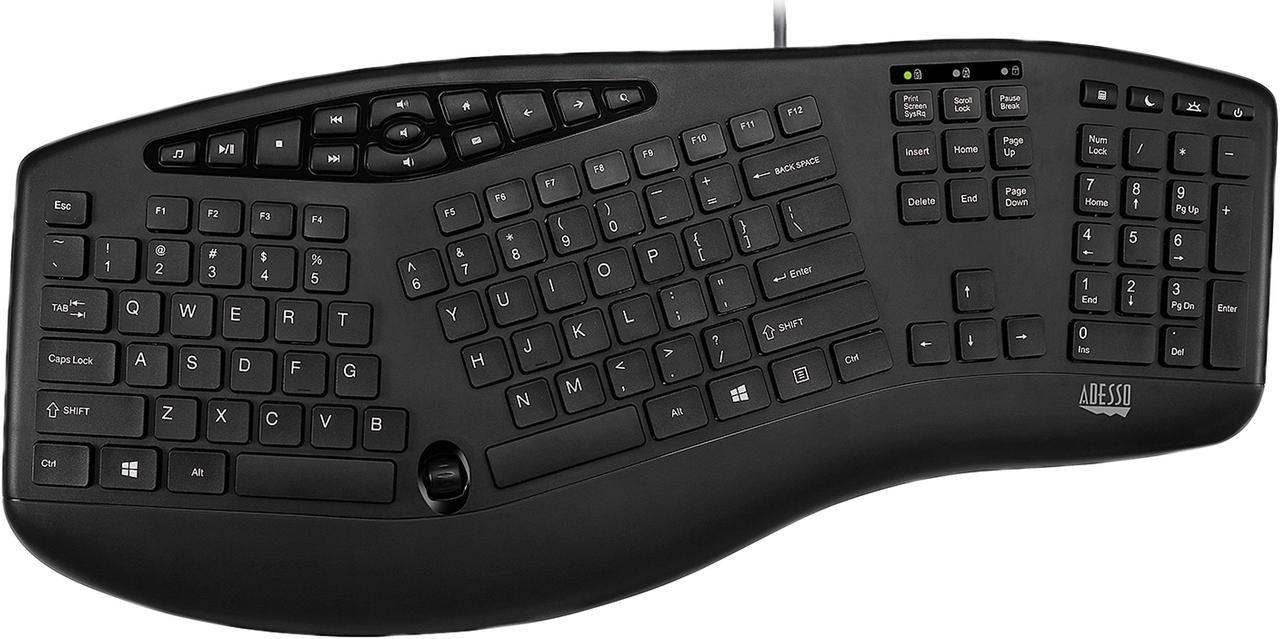 ADESSO AKB-160UB TruForm Media 160 - Ergonomic Desktop Keyboard