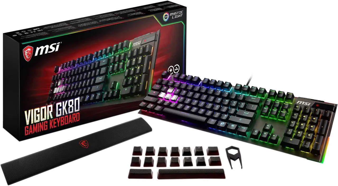 Alt view image 9 of 9 - MSI Vigor GK80 Wired Cherry MX RGB Red, RGB Gaming Keyboard