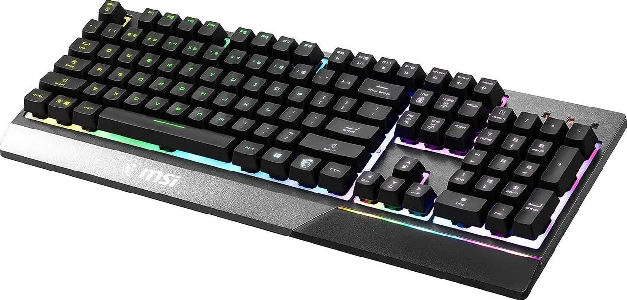 Alt view image 3 of 6 - MSI Vigor GK30 Gaming Keyboard - Mechanical Membrane Switches, 6-Zone RGB, Water Repellent & Splash-Proof, 5000 DPI - Black