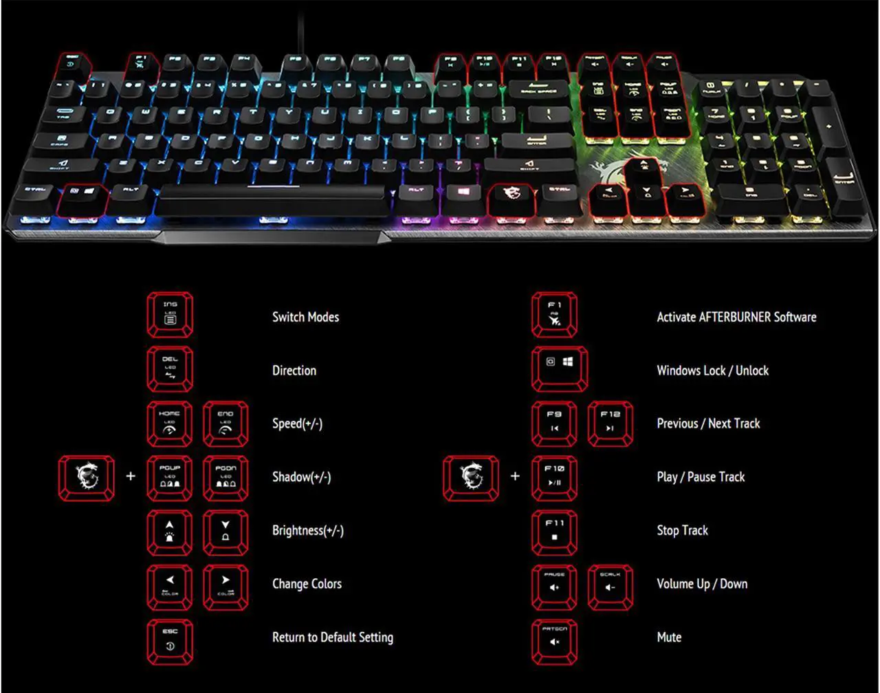 Alt view image 3 of 8 - MSI VIGOR GK50 ELITE BOX WHITE Gaming Keyboard
