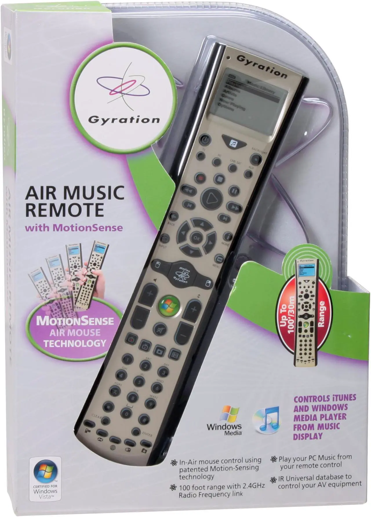 Main image of Gyration GYR4101US 2.4GHz Air Music Remote w/receiver