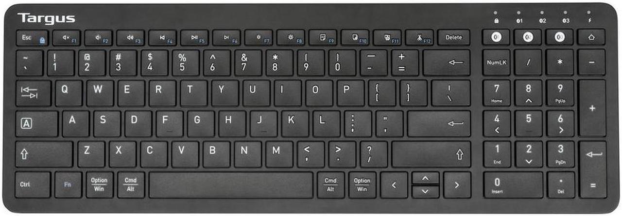 Alt view image 3 of 8 - Targus AKM619AMUS Keyboard & Mouse - Wireless Bluetooth 5.1 Keyboard - Black - Wireless Bluetooth Mouse - Optical - 2400 dpi - 2 Button - Scroll Wheel - Black - AAA - Compatible with PC, Mac