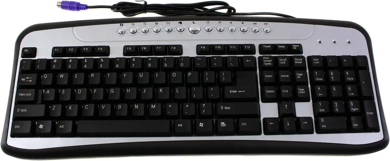 Main image of DCT Factory KB-790C Black/Silver 107 Normal Keys 13 Function Keys PS/2 Standard Keyboard