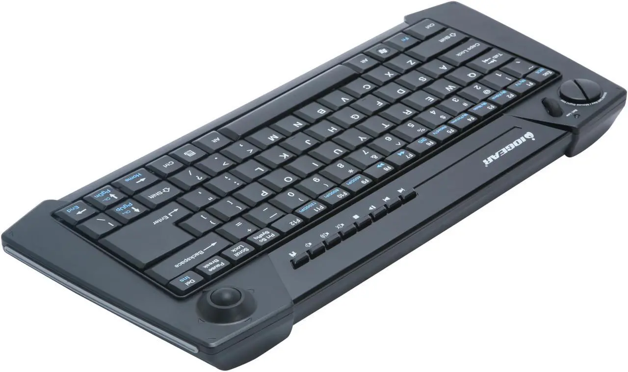 Alt view image 3 of 4 - IOGEAR GKM561R Black 2.4GHz Wireless HTPC Multimedia Keyboard with Laser Trackball and Scroll Wheel