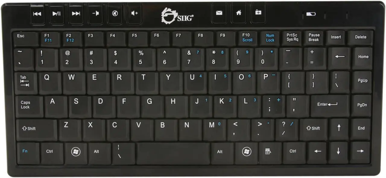 Alt view image 2 of 4 - SIIG JK-WR0612-S1 Black 87 Normal Keys 9 Function Keys USB RF Wireless Mini Ultra Slim Multimedia Keyboard