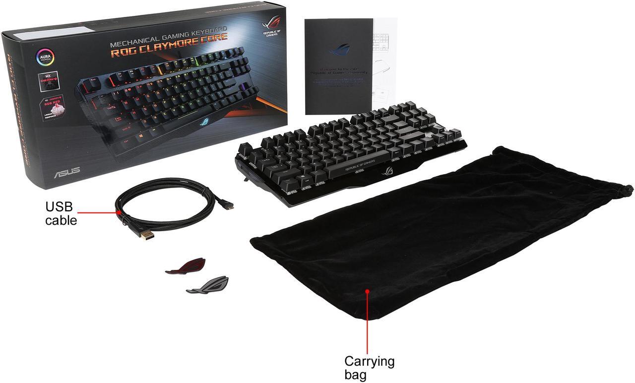 Alt view image 6 of 5 - ASUS ROG Claymore Core Aura RGB Cherry MX Red Mechanical Gaming Keyboard