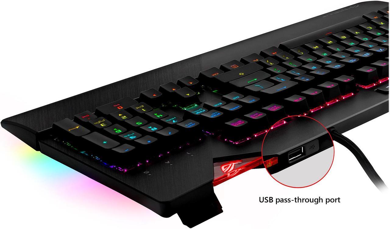 Alt view image 7 of 10 - ASUS ROG Strix Flare Call of Duty: Black Ops 4 Edition Mechanical Gaming Keyboard with Cherry MX Speed Silver Switches, Aura Sync RGB Lighting, Customizable Badge, USB Pass-Through and Media Controls