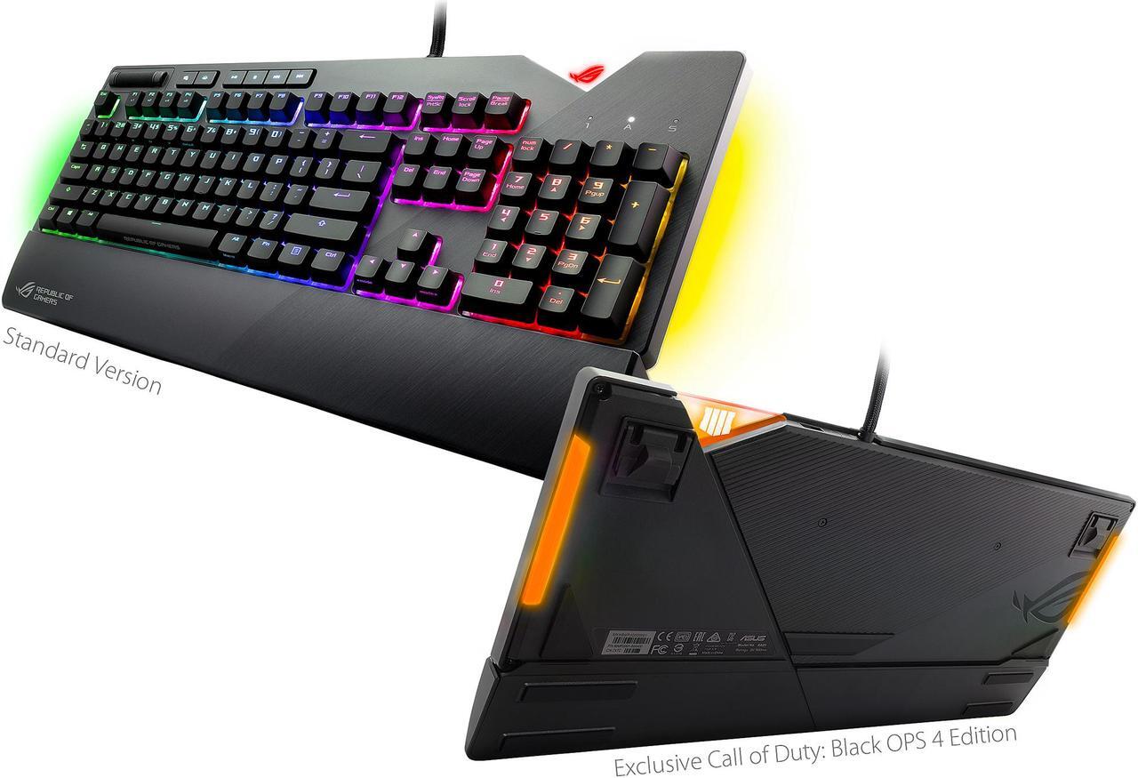Alt view image 8 of 10 - ASUS ROG Strix Flare Call of Duty: Black Ops 4 Edition Mechanical Gaming Keyboard with Cherry MX Speed Silver Switches, Aura Sync RGB Lighting, Customizable Badge, USB Pass-Through and Media Controls
