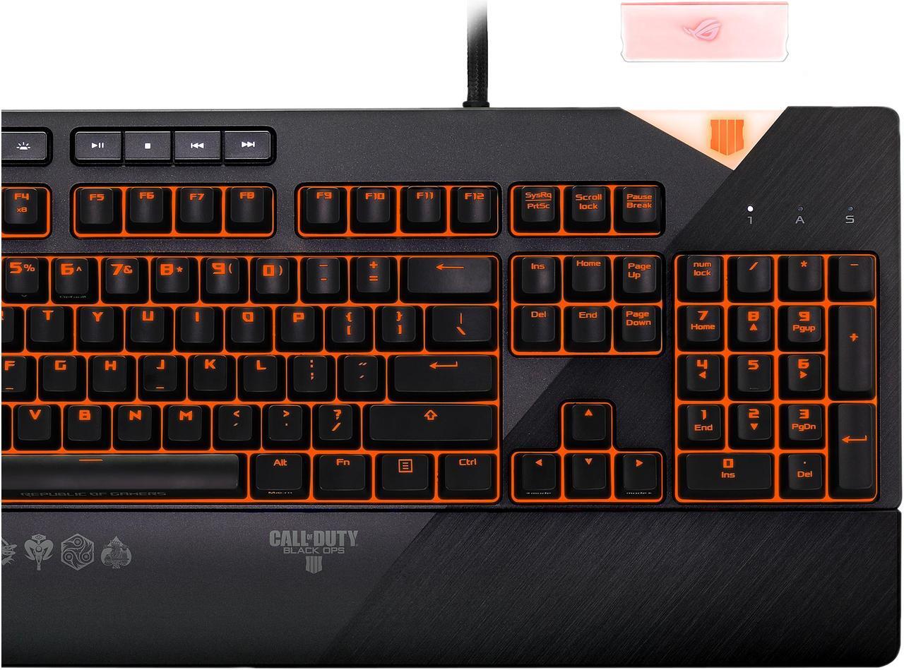 Alt view image 4 of 10 - ASUS ROG Strix Flare Call of Duty: Black Ops 4 Edition Mechanical Gaming Keyboard with Cherry MX Speed Silver Switches, Aura Sync RGB Lighting, Customizable Badge, USB Pass-Through and Media Controls
