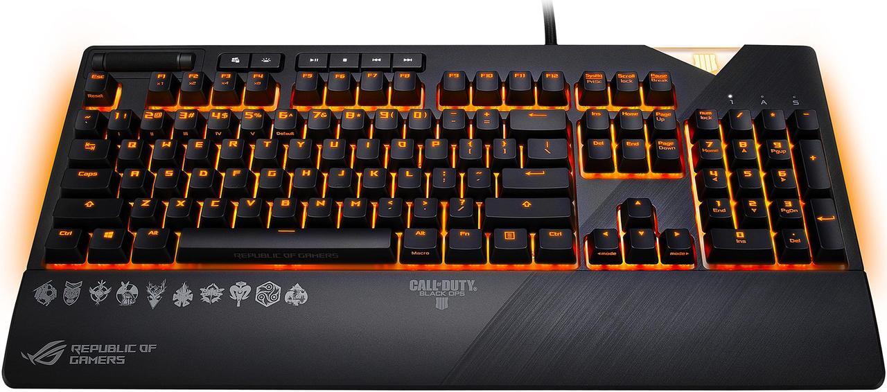 Alt view image 2 of 10 - ASUS ROG Strix Flare Call of Duty: Black Ops 4 Edition Mechanical Gaming Keyboard with Cherry MX Speed Silver Switches, Aura Sync RGB Lighting, Customizable Badge, USB Pass-Through and Media Controls
