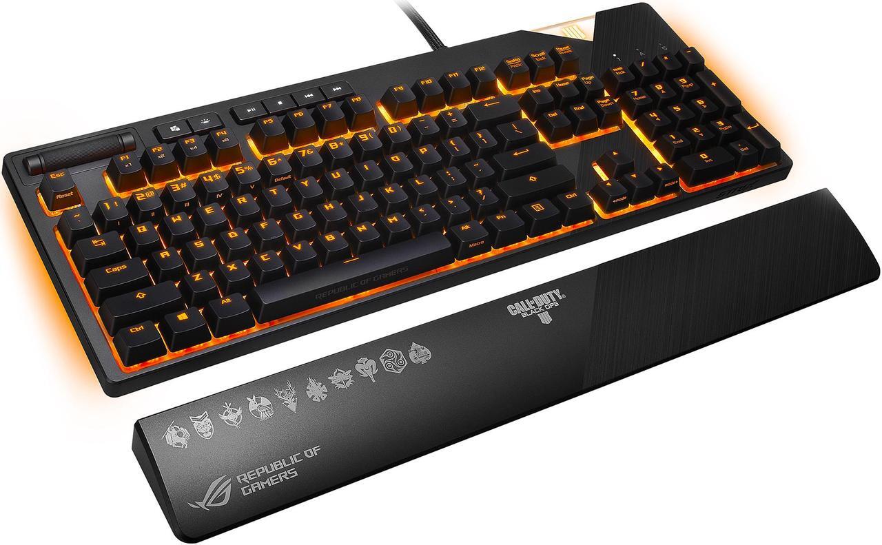 Alt view image 3 of 10 - ASUS ROG Strix Flare Call of Duty: Black Ops 4 Edition Mechanical Gaming Keyboard with Cherry MX Speed Silver Switches, Aura Sync RGB Lighting, Customizable Badge, USB Pass-Through and Media Controls