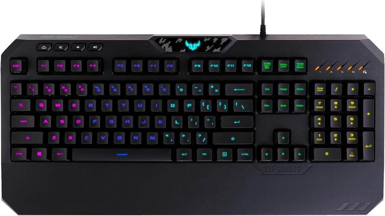 ASUS TUF Gaming K5 Mechanical Membrane RGB Gaming Keyboard with Programmable Onboard Memory, Media Controls and Aura Sync RGB Lighting