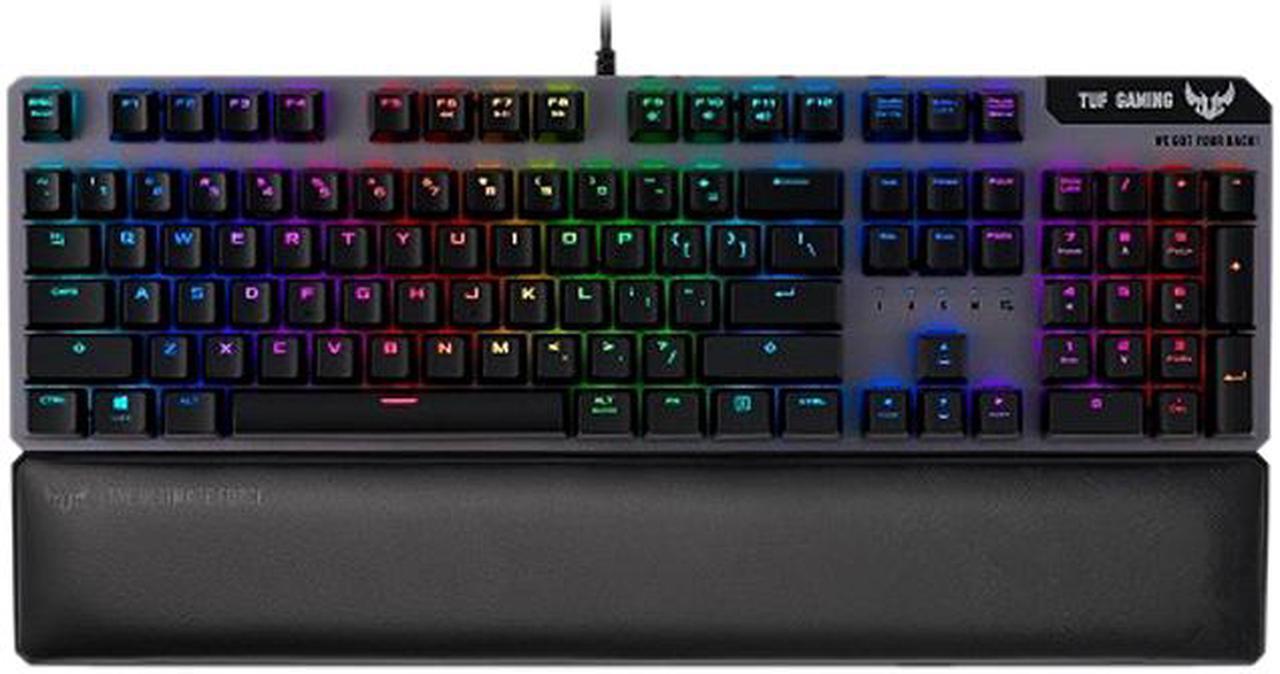 ASUS TUF Gaming K7 Optical-mech Gaming Keyboard with Linear Switch, Detachable Wrist Rest, IP56 Waterproof Standard and Aura Sync RGB Lighting