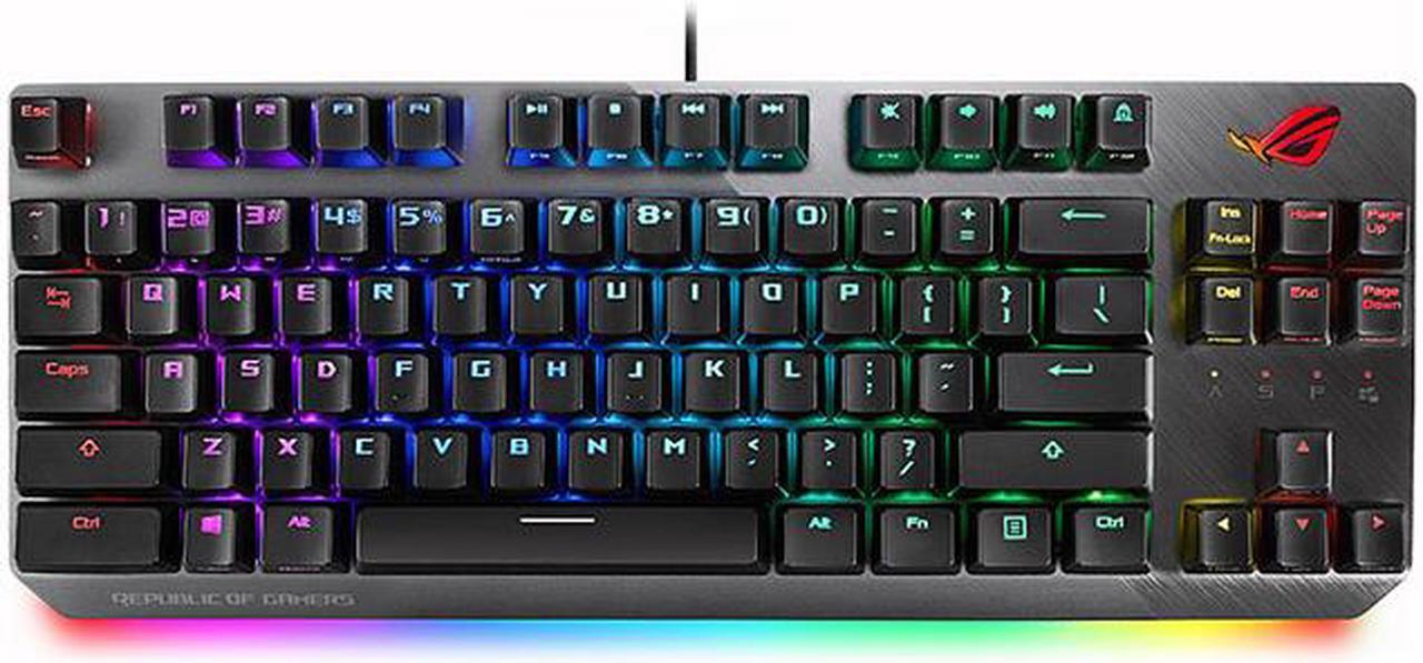 ASUS RGB Mechanical Gaming Keyboard - ROG Strix Scope TKL | Cherry MX Brown Switches | 2X Wider Ctrl Key for FPS Precision | Gaming Keyboard for PC, Black