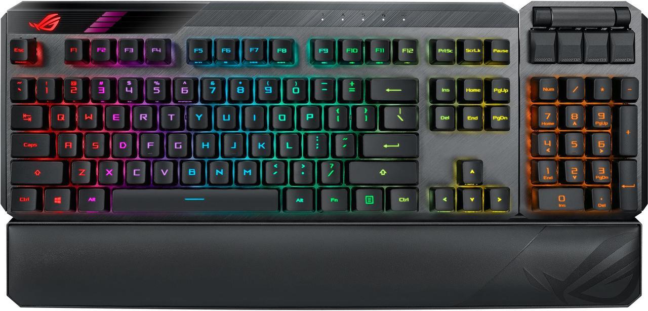 ASUS MA02 ROG Claymore II Wireless Modular Gaming Mechanical Keyboard with ROG RX Blue Switches, detachable numpad & wrist rest