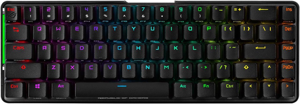 ASUS ROG Falchion NX 65% Wireless RGB Gaming Mechanical Keyboard | ROG NX Blue Clicky Switches, PBT Doubleshot Keycaps, Wired / 2.4G Hz, Touch Panel, Keyboard Cover Case, Macro Support