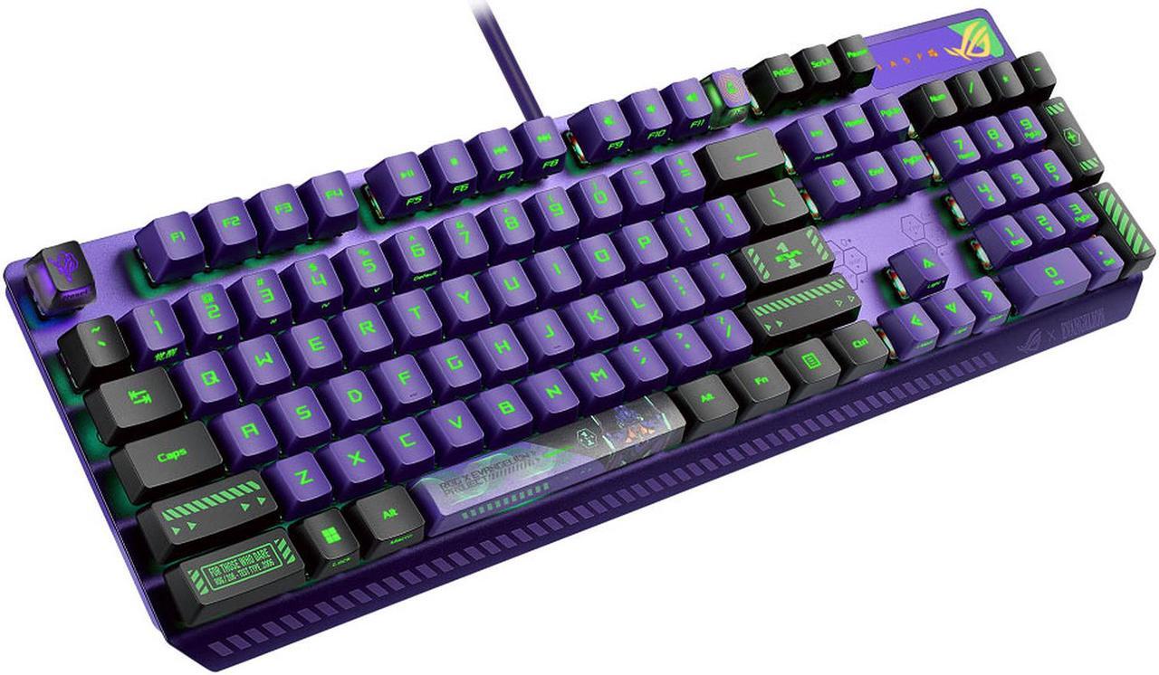 Alt view image 2 of 5 - ASUS ROG Strix Scope RX EVA Edition, 100% RGB Gaming Keyboard, ROG RX Blue Optical Mechanical Switches,IP57 Water Resistance,USB Passthrough,Wider Ctrl Key,Stealth Key,Macro Support,Evangelion Themed