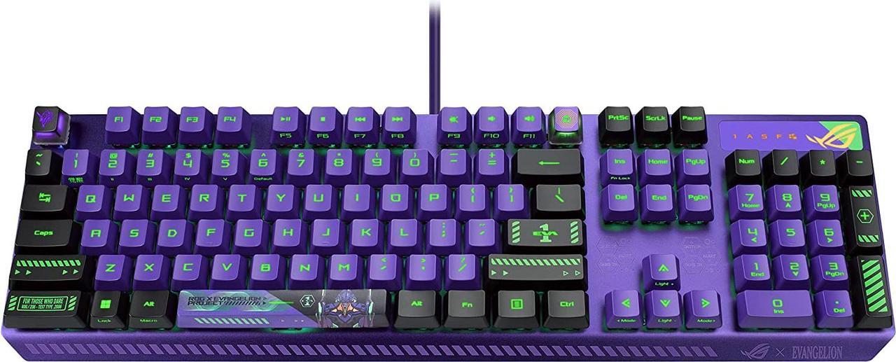 Main image of ASUS ROG Strix Scope RX EVA Edition, 100% RGB Gaming Keyboard, ROG RX Blue Optical Mechanical Switches,IP57 Water Resistance,USB Passthrough,Wider Ctrl Key,Stealth Key,Macro Support,Evangelion Themed