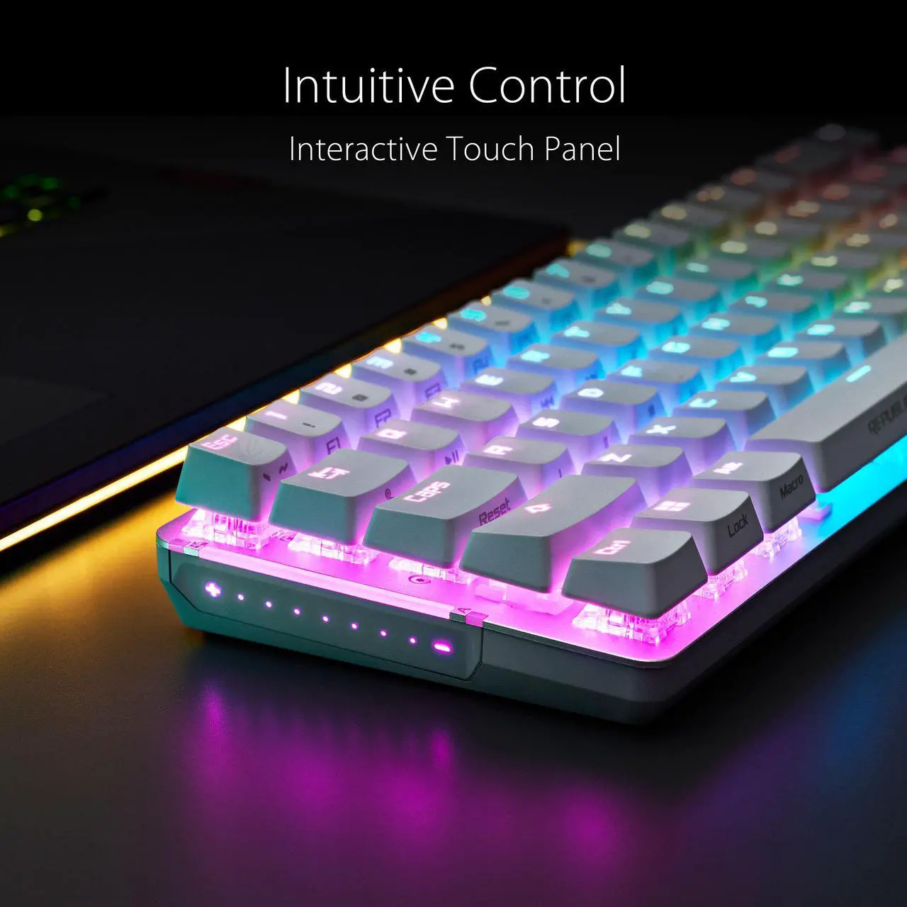 Alt view image 5 of 7 - ASUS ROG Falchion Ace 65% RGB Compact Gaming Mechanical Keyboard, Lubed ROG NX Brown Switches & Switch Stabilizers, Sound-Dampening Foam, PBT Keycaps, Wired with KVM, Three Angles, Cover Case-Black