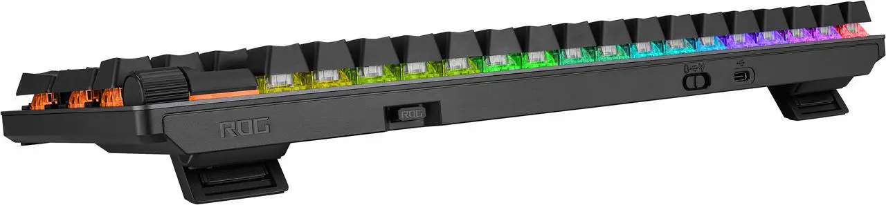 Alt view image 7 of 10 - ASUS ROG Strix Scope II 96 Wireless Gaming Keyboard, Tri-Mode Connection, Dampening Foam & Switch-Dampening Pads, Hot-Swappable Pre-lubed ROG NX Storm Switches, PBT Keycaps, RGB-Black