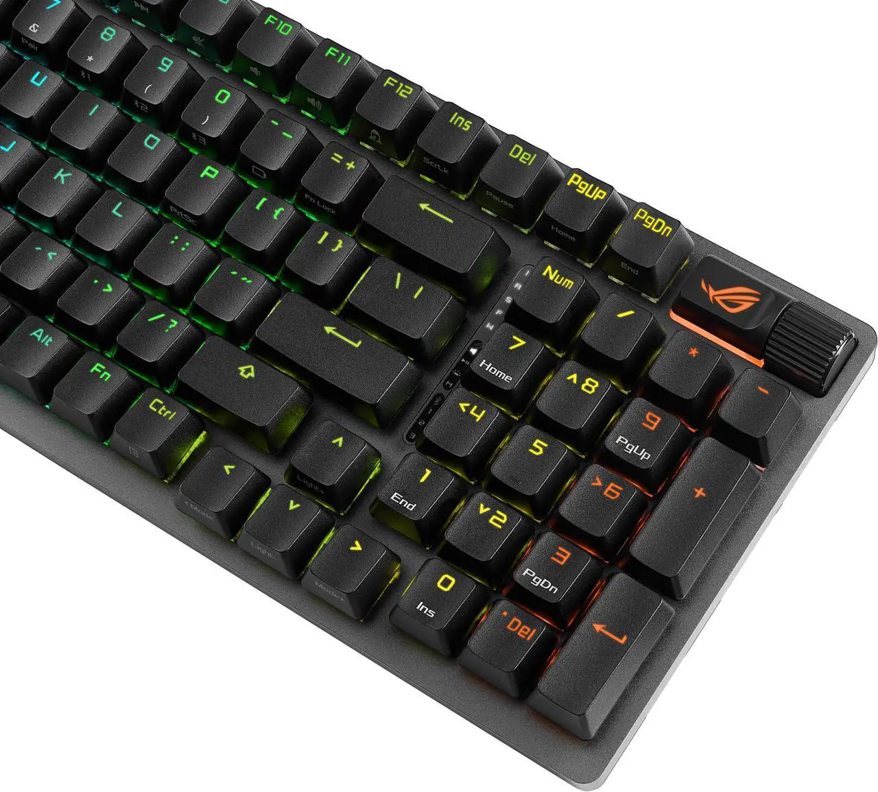 Alt view image 10 of 10 - ASUS ROG Strix Scope II 96 Wireless Gaming Keyboard, Tri-Mode Connection, Dampening Foam & Switch-Dampening Pads, Hot-Swappable Pre-lubed ROG NX Storm Switches, PBT Keycaps, RGB-Black