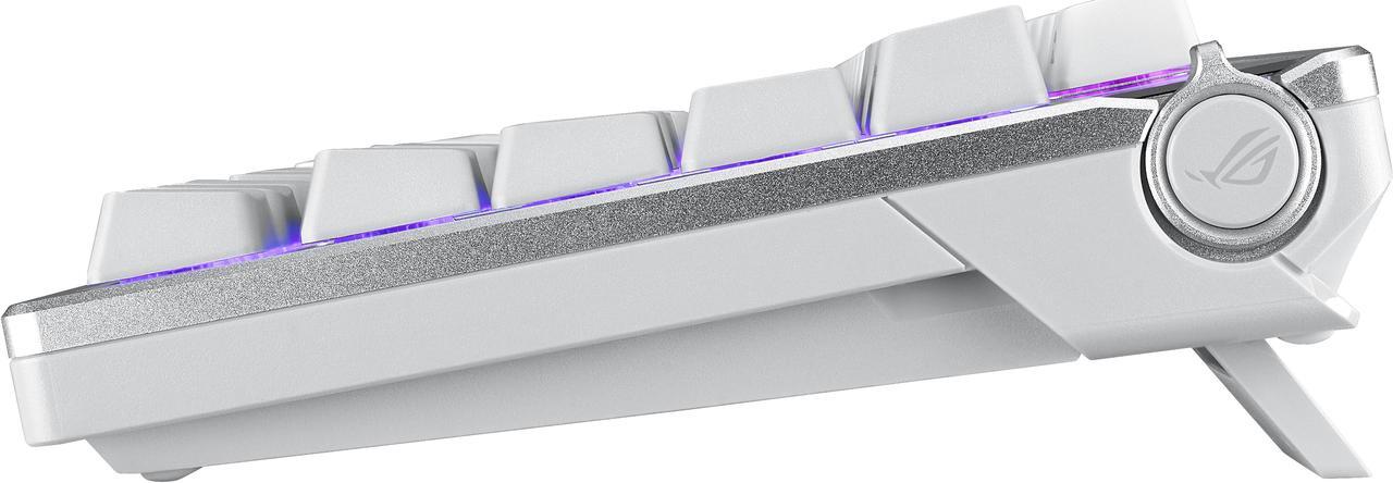 Alt view image 7 of 9 - ASUS ROG Azoth 75 Wireless DIY Custom Gaming Keyboard, OLED display, Gasket-Mount, Three-Layer Dampening, Hot-Swappable Pre-lubed ROG NX Brown Switches & Keyboard Stabilizers, PBT Keycaps, RGB - White