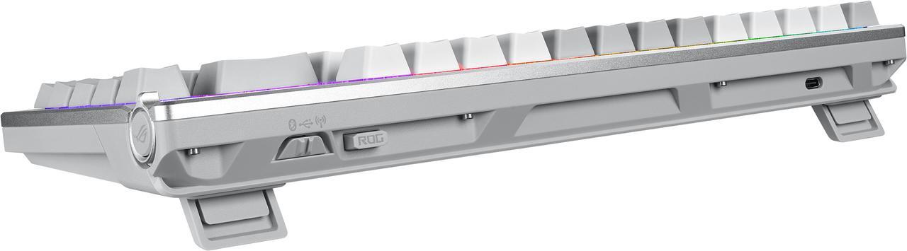 Alt view image 8 of 9 - ASUS ROG Azoth 75 Wireless DIY Custom Gaming Keyboard, OLED display, Gasket-Mount, Three-Layer Dampening, Hot-Swappable Pre-lubed ROG NX Brown Switches & Keyboard Stabilizers, PBT Keycaps, RGB - White