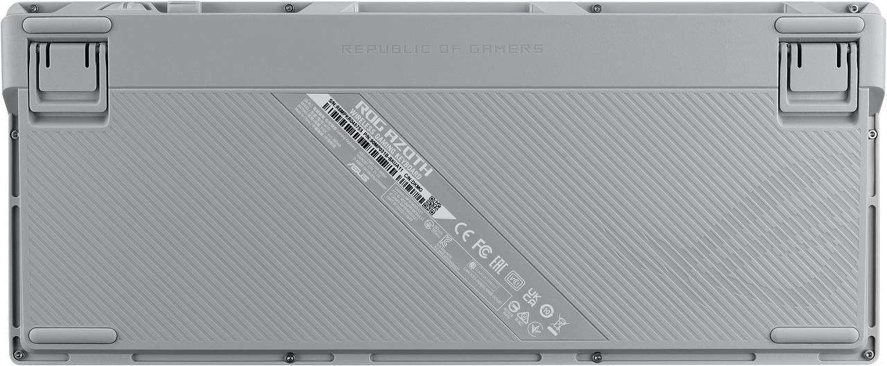 Alt view image 9 of 9 - ASUS ROG Azoth 75 Wireless DIY Custom Gaming Keyboard, OLED display, Gasket-Mount, Three-Layer Dampening, Hot-Swappable Pre-lubed ROG NX Brown Switches & Keyboard Stabilizers, PBT Keycaps, RGB - White