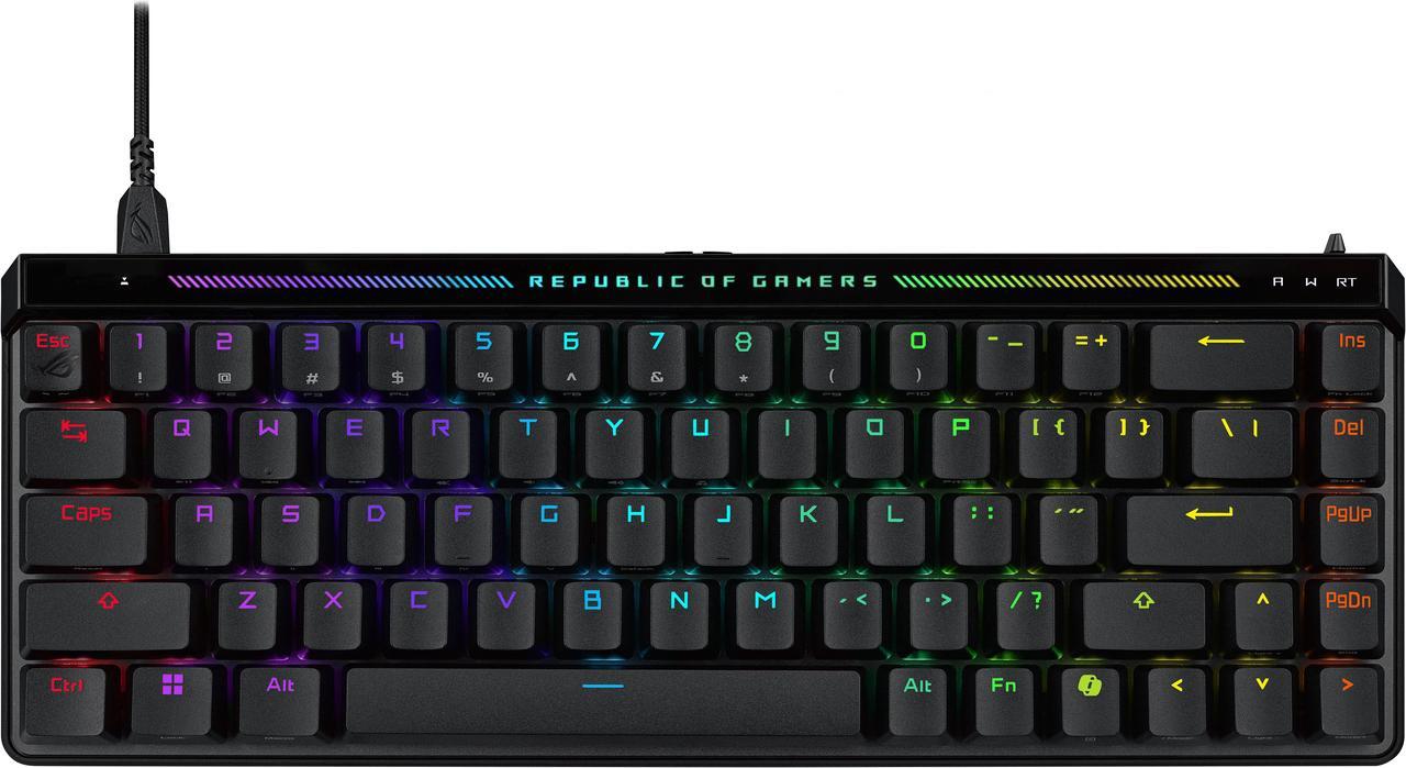 Main image of ASUS ROG Falchion Ace HFX 65% compact gaming keyboard - ROG HFX magnetic switches, 8000Hz polling rate, three-layer dampening foam, silicone gasket mount, interactive touch panel, dual USB-C® ports