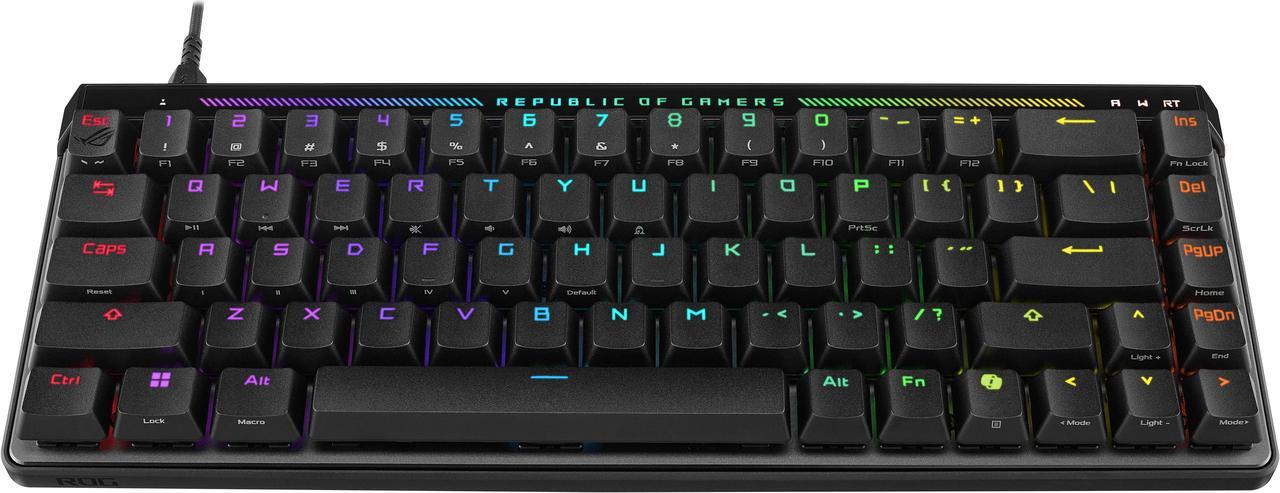 Alt view image 5 of 11 - ASUS ROG Falchion Ace HFX 65% compact gaming keyboard - ROG HFX magnetic switches, 8000Hz polling rate, three-layer dampening foam, silicone gasket mount, interactive touch panel, dual USB-C® ports