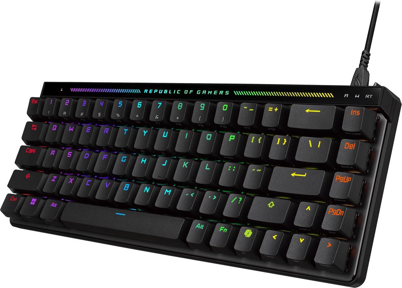 Alt view image 6 of 11 - ASUS ROG Falchion Ace HFX 65% compact gaming keyboard - ROG HFX magnetic switches, 8000Hz polling rate, three-layer dampening foam, silicone gasket mount, interactive touch panel, dual USB-C® ports