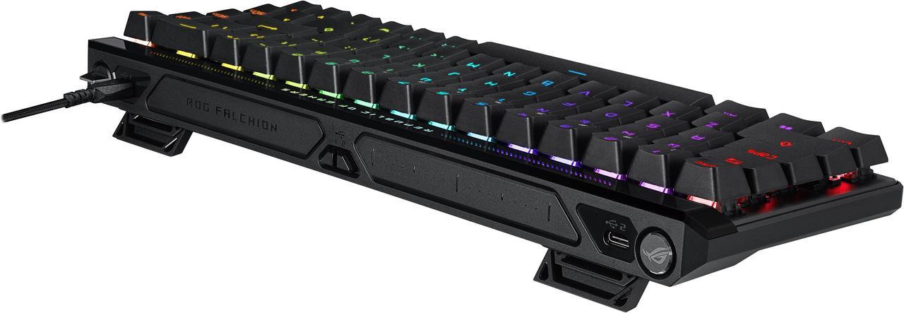 Alt view image 8 of 11 - ASUS ROG Falchion Ace HFX 65% compact gaming keyboard - ROG HFX magnetic switches, 8000Hz polling rate, three-layer dampening foam, silicone gasket mount, interactive touch panel, dual USB-C® ports