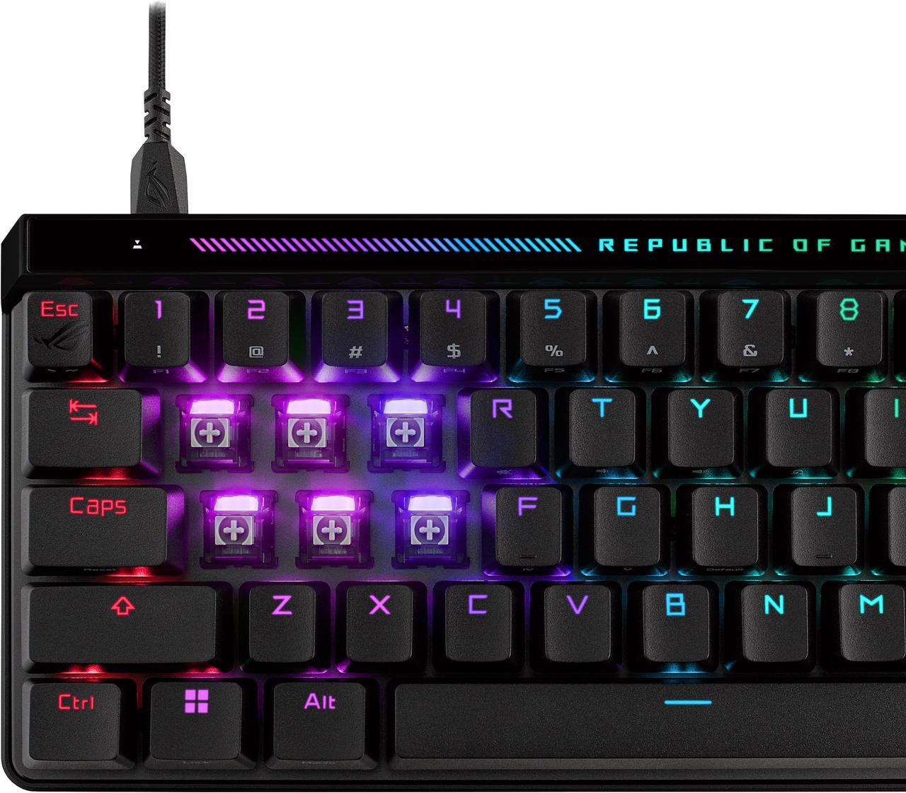 Alt view image 11 of 11 - ASUS ROG Falchion Ace HFX 65% compact gaming keyboard - ROG HFX magnetic switches, 8000Hz polling rate, three-layer dampening foam, silicone gasket mount, interactive touch panel, dual USB-C® ports