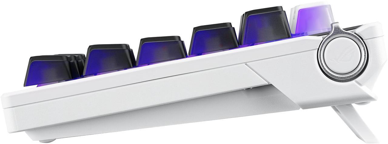 Alt view image 4 of 10 - ROG Azoth X 75% custom gaming keyboard - hot-swappable ROG NX V2 Mechanical Switches, dye-sublimated semi-translucent keycaps, OLED display, three-way control knob